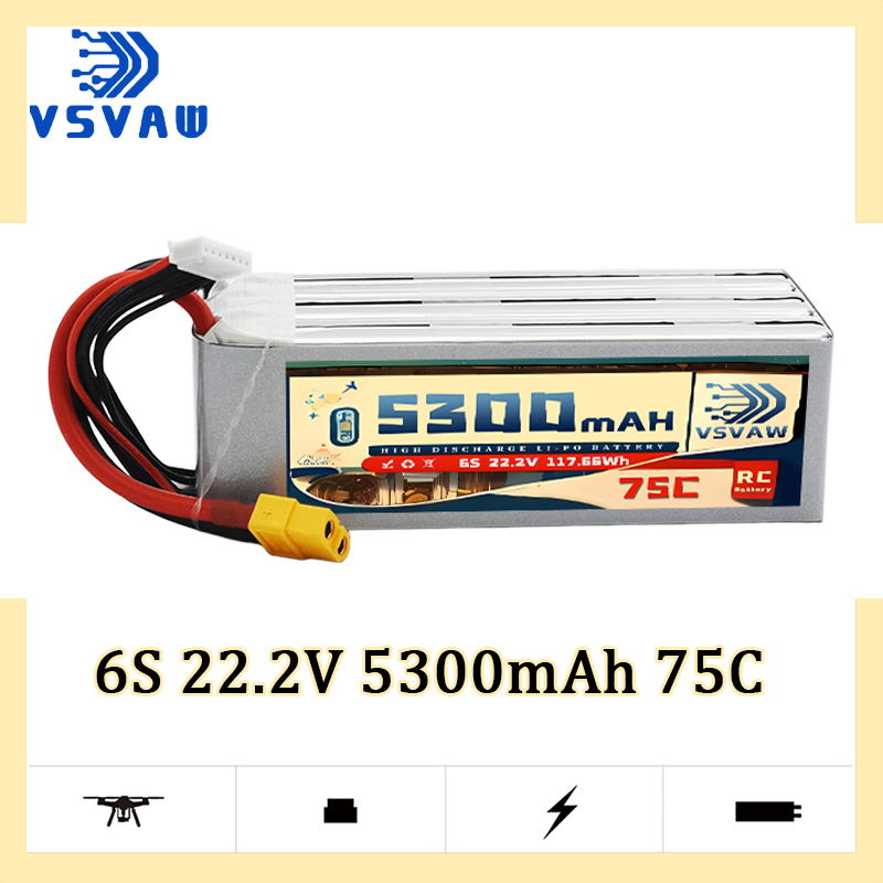 Drone Battery Plate - VSVAW 6S 5300mAh Lipo Battery XT90