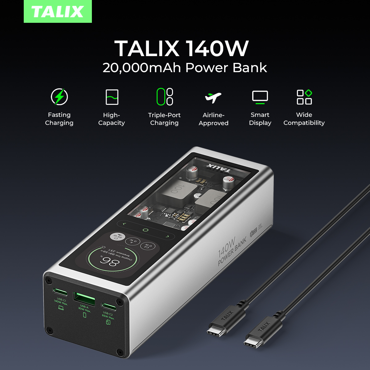 TALIX 140W Power Bank 20000mAh - Drone Battery Li-Ion 리뷰 및 가격