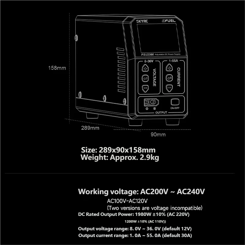 SKYRC PSU2000 1980W Adjustable - Drone Battery Charger 리뷰 및 가격
