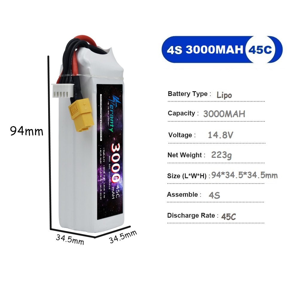4S LiPo Battery 14.8V 1500mah  - Drone Battery Li-Ion 리뷰 및 가격