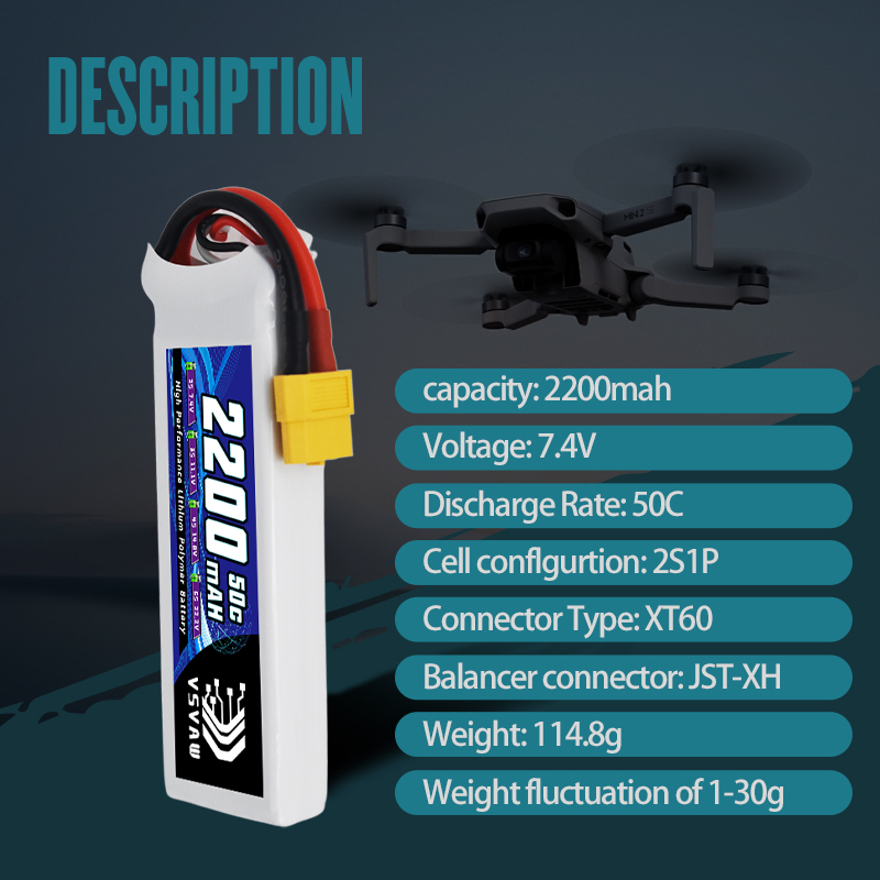 VSVAW 7.4V 2200mah 2S Drone Li - Drone Battery Plate 리뷰 및 가격