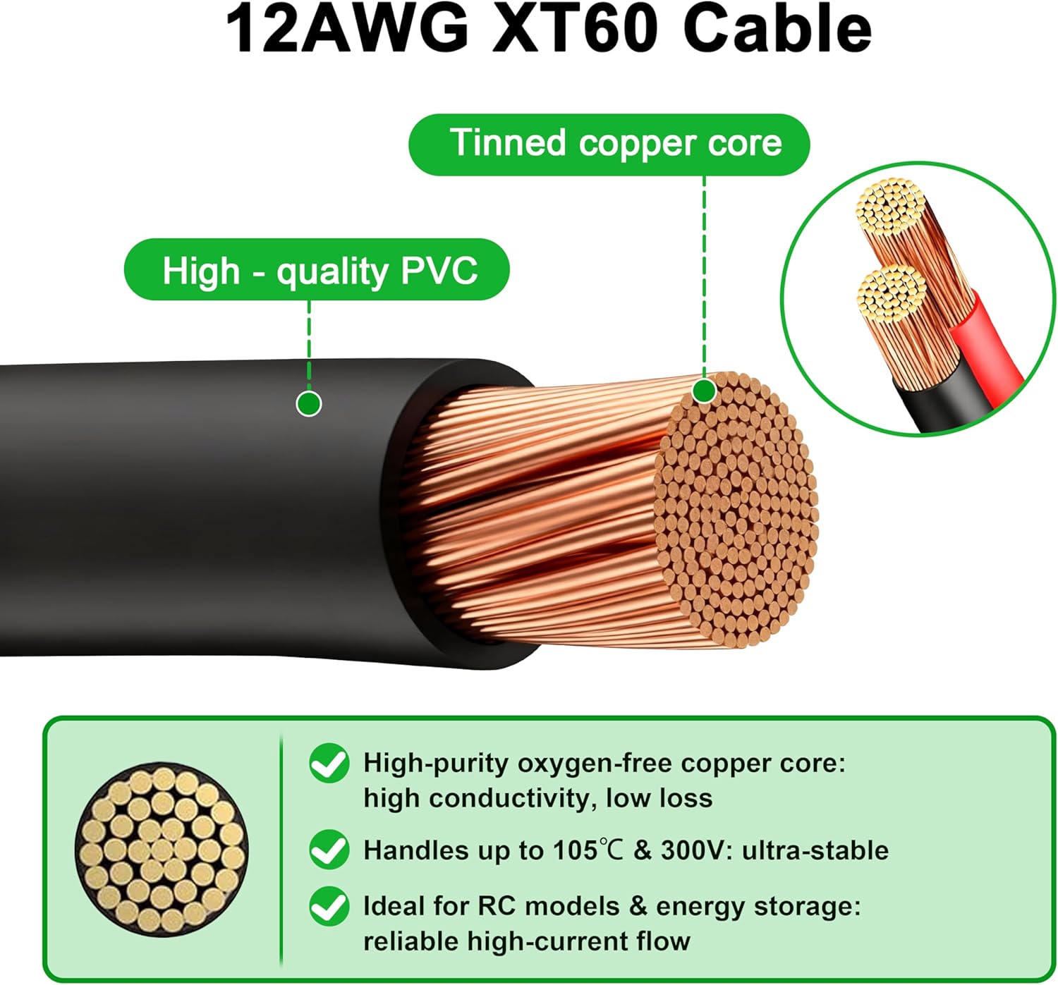 JMUYTOP 3FT 12AWG XT60 Panel M - Drone Battery Connector 리뷰 및 가격