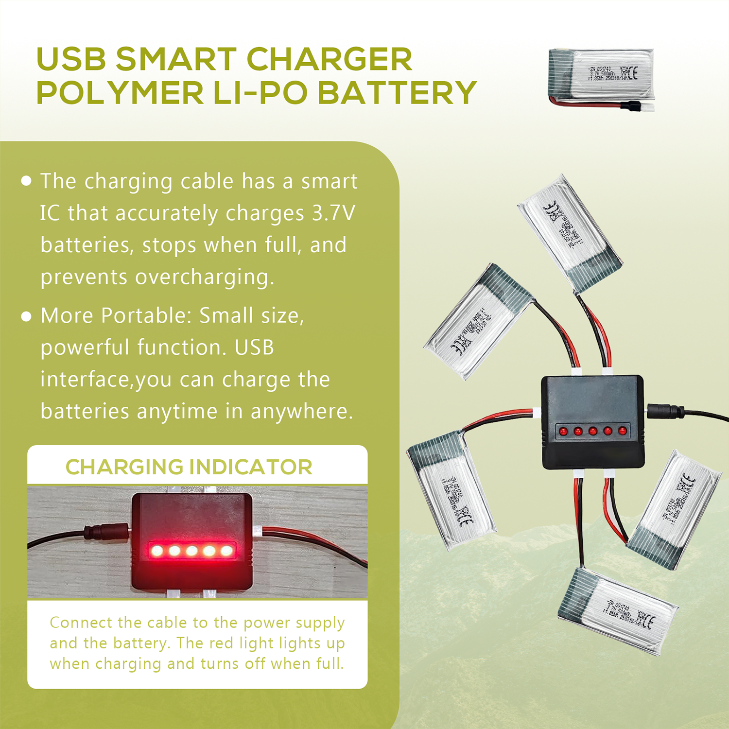 5Pcs 3.7V 500mAh LiPo Batterie - Drone Battery Charger 리뷰 및 가격
